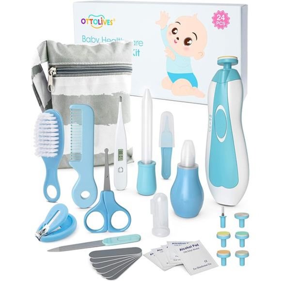 Baby Healthcare and Grooming Kit, 24 in 1 Baby Electric Nail Trimmer Set Newborn - Picture 1 of 6